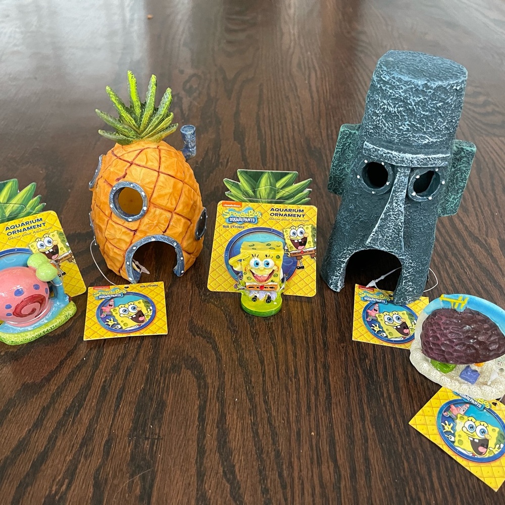 SpongeBob SquarePants Fish Tank Accessories Lot of 5